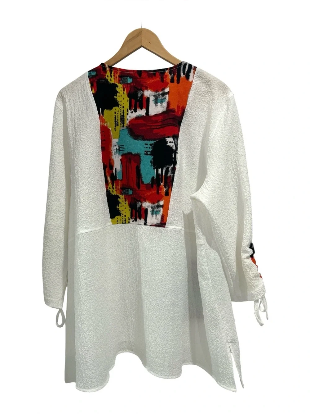 Ali Miles Abstract Art Print Gauzy Lagenlook Tunic Top - Size XL - Picture 2 of 9